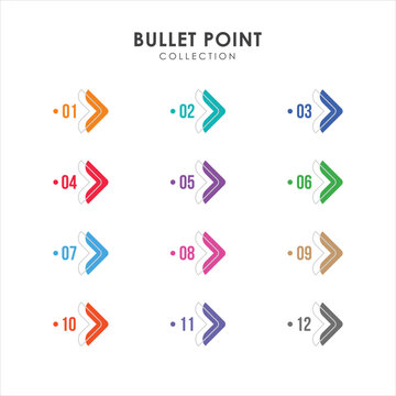 Number bullet points collection vector design