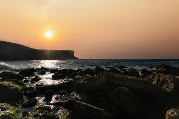 atardecer en el mar
