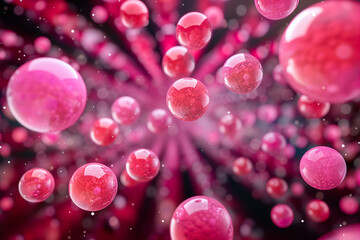 background with bubbles in directional motion