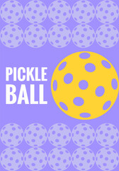 Pickleball poster design. Abstract vector geometric cover for your digital graphic and print. 