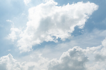 clouds blue sky fluffy cumulus weather atmospheric soft light airy tranquility daylight sunshine...