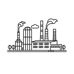 Obraz premium An icon of a Factory outline vector