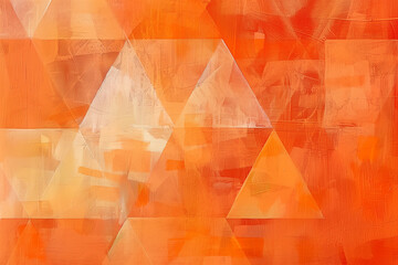 Abstract triangle background acrylic painting in orange, Generative AI - 745149818