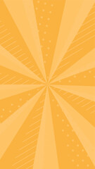 かわいいドットのサンバースト　オレンジ　黄色・集中線・放射線