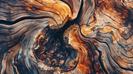 Closeup abstract tree stump or nature pattern color background.exotic wallpaper in painting style.wavy wave art shape