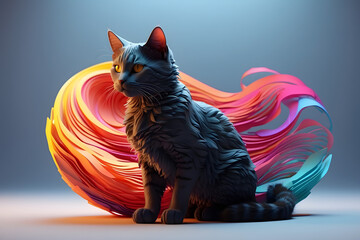 a cat with an abstract theme