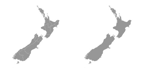 New Zealand map with administrative divisions. Vector illustration.