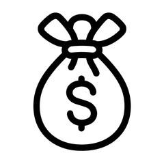 An icon of a Money Bag outline vector