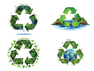 recycling symbol set