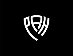 Fototapeta premium PRH creative letter shield logo design vector icon illustration