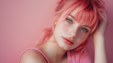 Naklejka premium Portrait of a Young Woman with Striking Eyes