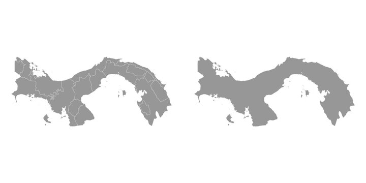 Panama map with administrative divisions. Vector illustration.