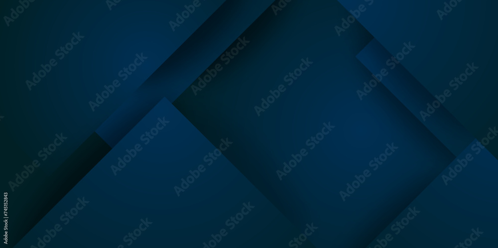 Poster Blue abstract background with 3D rendering and overlap dark shadow. Blue triangle vector background arrow angle paper layer space for text .Plait Blue Abstract Stripes Wide Banner Design Background. 
