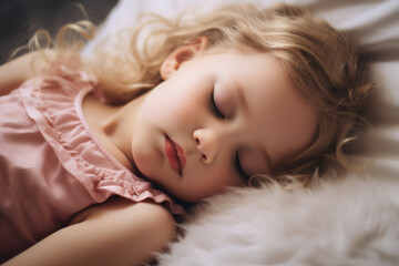 Obraz na płótnie Canvas A peaceful child sleeps soundly