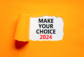 Make your choice 2024 symbol. Concept words Make your choice 2024 on beautiful white paper....