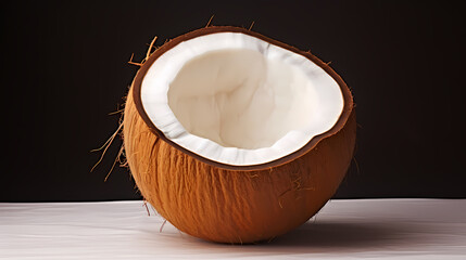 Close view of fresh coconut - obrazy, fototapety, plakaty