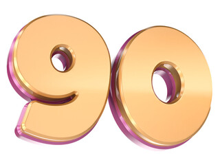 Number 90 3D Render