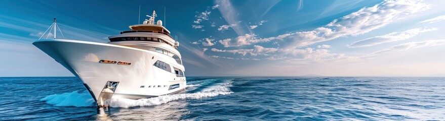 Sailing Across the Sea. Yacht Cruising on Mediterranean Waters. Luxury Boat Offers an Exquisite...