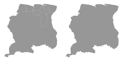 Fototapeta na wymiar Suriname map with administrative divisions Vector illustration.