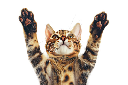 Bengal cat png isolated on a white background