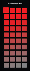 40 Tones palette of pure red color 