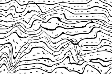 Wavy lines and dots are all distorted.