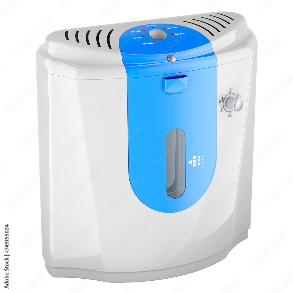 Poster small portable oxygen concentrator, 3d rendering isolated on transparent background