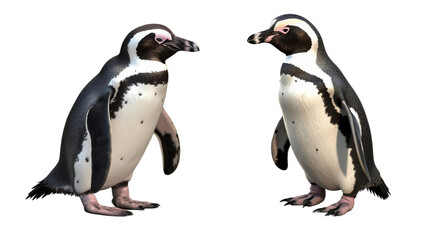 Fototapeta na wymiar African penguins isolated on a transparent background
