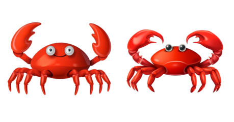 cartoon crab on a transparent background