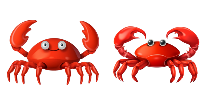 cartoon crab on a transparent background