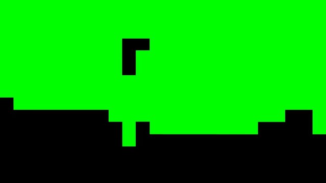 Silhouette Geometric shapes game on Green screen background. Tetris Motion Graphic Transition Masks Templates in 4K Footages.