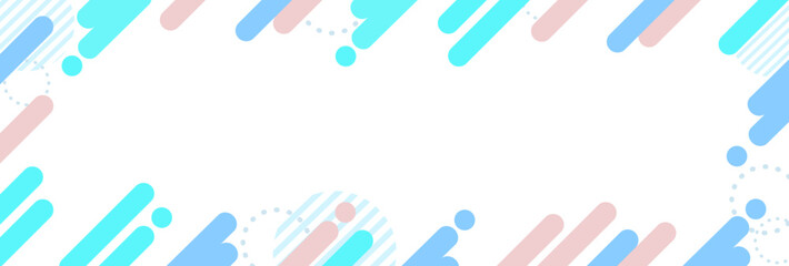 幾何学デザインのレトロポップなフレーム素材　1