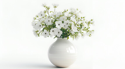 vase with beautiful white flowers, generative ai