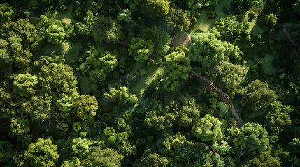 aerial view of green park in the city, eco friendly green area