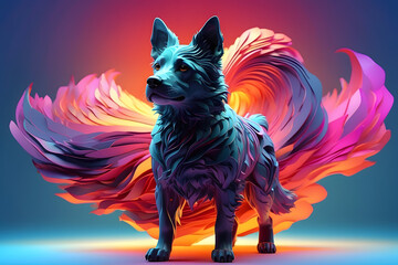 a dog with an abstract theme