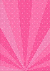かわいいポップなドットの集中線　ピンク　赤　縦