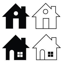 Vector home icon. symbol of house or building with trendy flat style icon for web site design, logo, app, UI isolated on white background. Vector illustration.