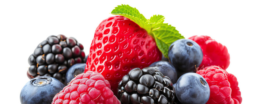 red fruits on white background, AI generated