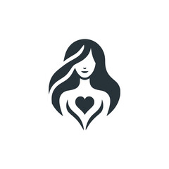 love woman logo vector illustration template design