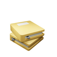 yellow books 3d object