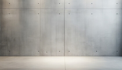 Minimalist gray concrete wall with subtle textures and soft lighting. Minimalism and simplicity concept. Generative AI