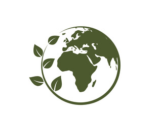 earth day illustration. eco globe icon. eastern hemisphere of the planet earth. isolated vector image