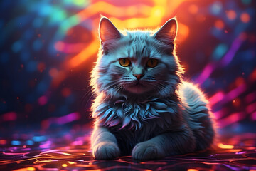 a cat with an abstract theme