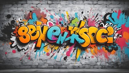 Obraz premium graffiti wall abstract background, Generative Ai not real photo, idea for artistic pop art background backdrop