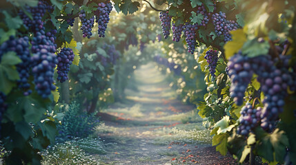grape vine tunnel with a soft focus effect. 