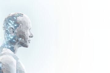 Obraz premium AI Robot and Futuristic Background image