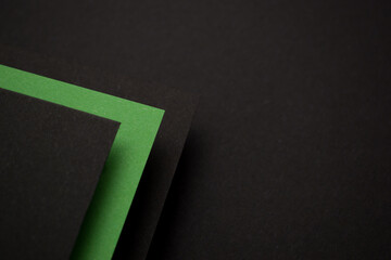 Green and black 3d background, copy space