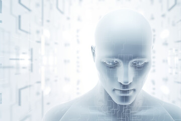 Obraz premium AI Robot and Futuristic Background image