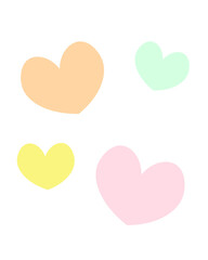 Corações coloridos candy colors