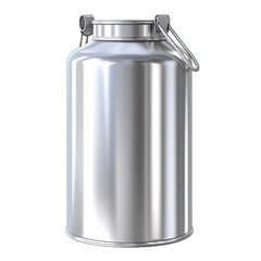 Aluminium milk can isolated on transparent background